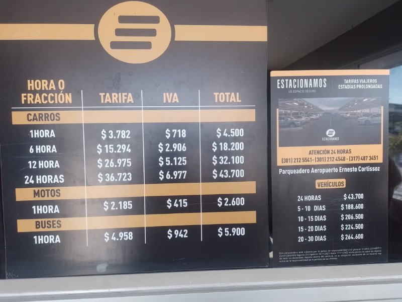 precio estacionamiento o parqueadero del aeropuerto de barranquilla